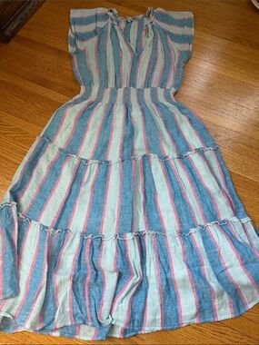 Rails Blue, Pink Striped Midi Dress